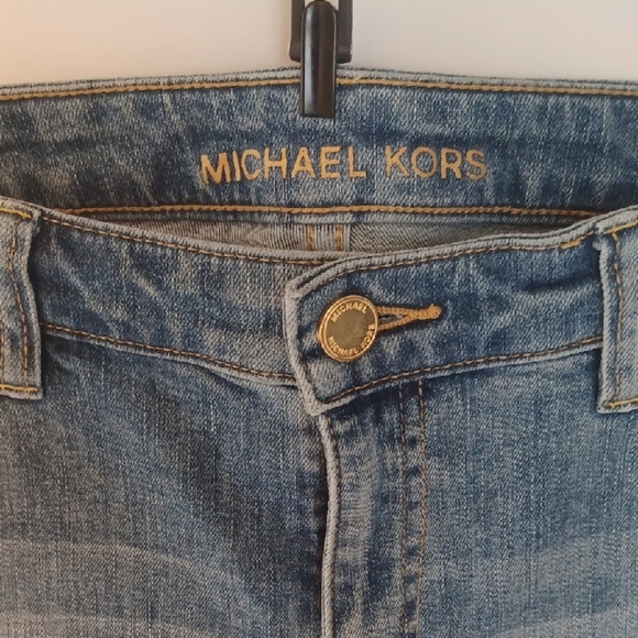 Michael Kors Blue Gold Ankle Cropped Jeans, 12/14 - Picture 2 of 7